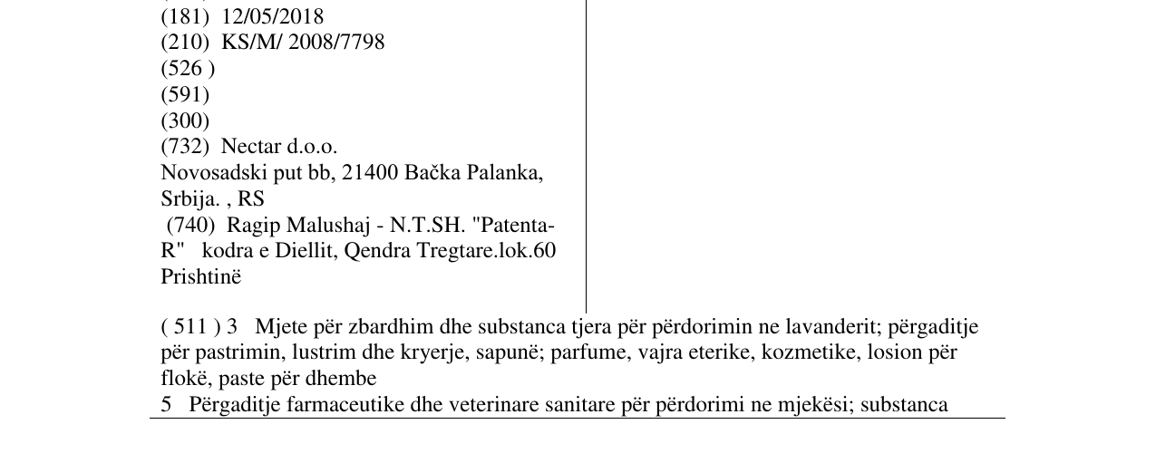 Zëri i markës NECTAR në buletin