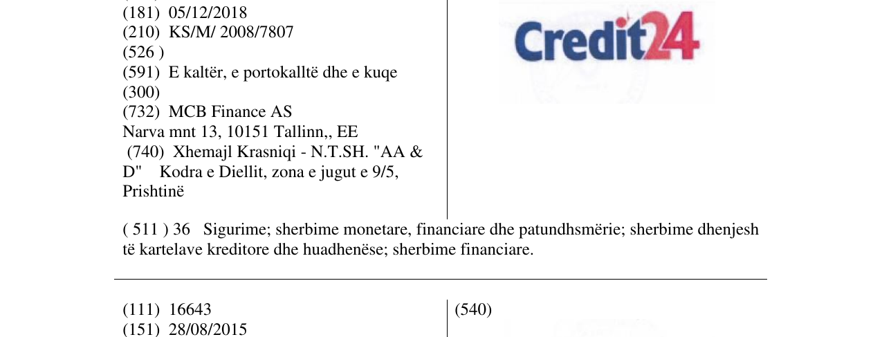 Zëri i markës CREDIT24 në buletin