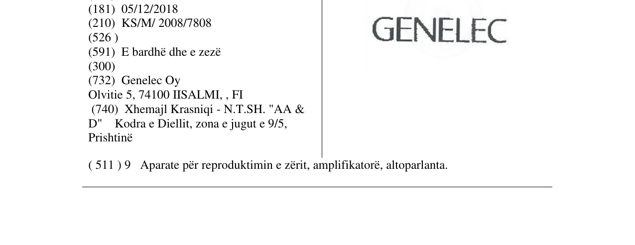 Zëri i markës GENELEC në buletin