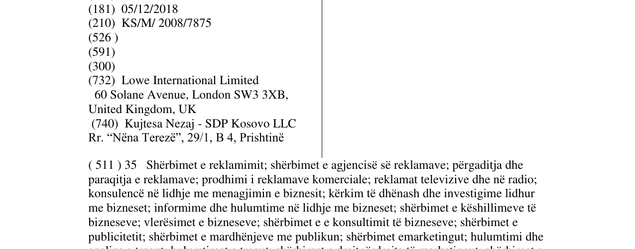 Zëri i markës LOWE në buletin