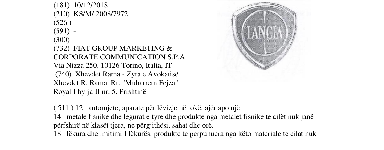 Zëri i markës Markë figurative në buletin