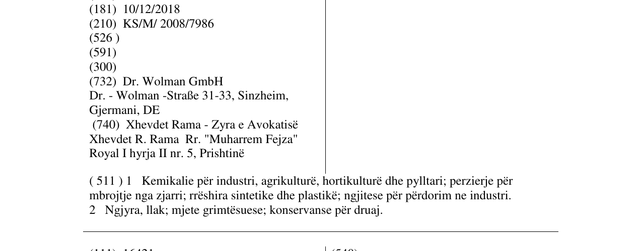 Zëri i markës WOLMANIT në buletin