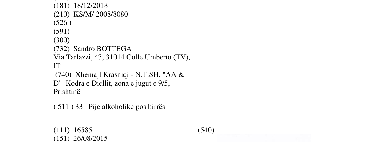 Zëri i markës CELLINI në buletin