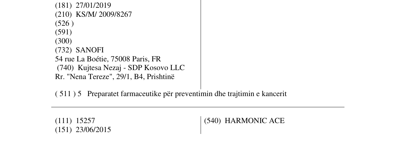 Zëri i markës OKIXERO në buletin