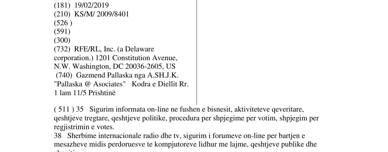 Zëri i markës RADIO EVROPA E LIRE në buletin