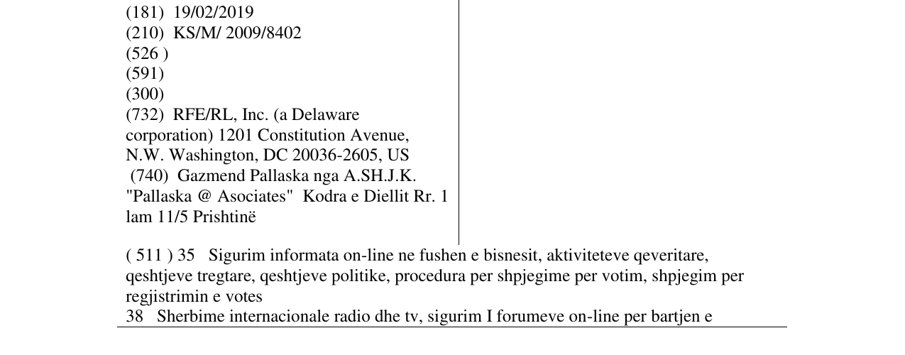 Zëri i markës RADIO SLOBODNA EVROPA në buletin