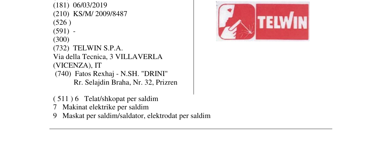 Zëri i markës TELWIN në buletin