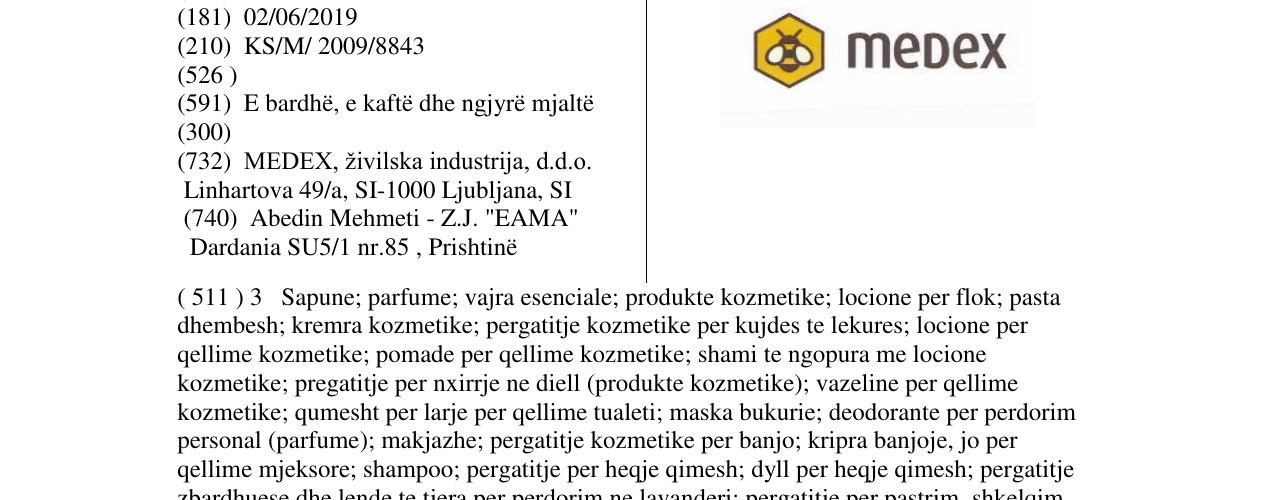 Zëri i markës medex në buletin