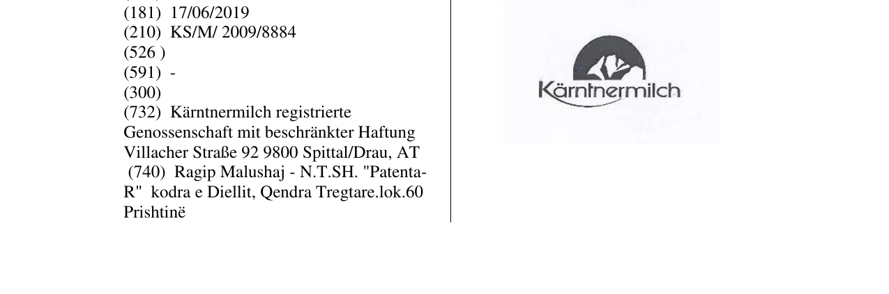 Zëri i markës KÄRTNERMILCH në buletin