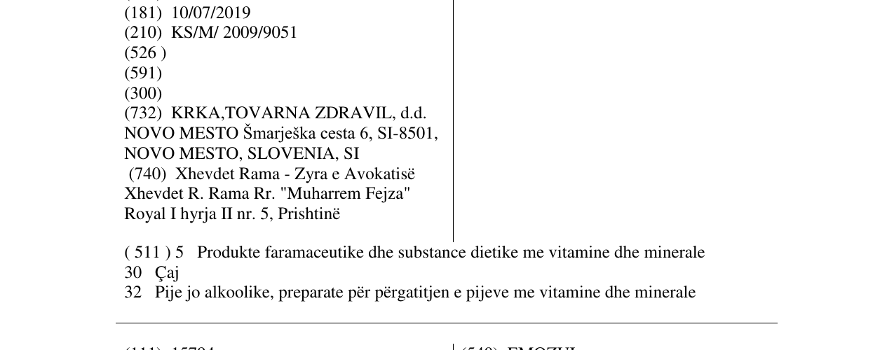 Zëri i markës NORYA në buletin