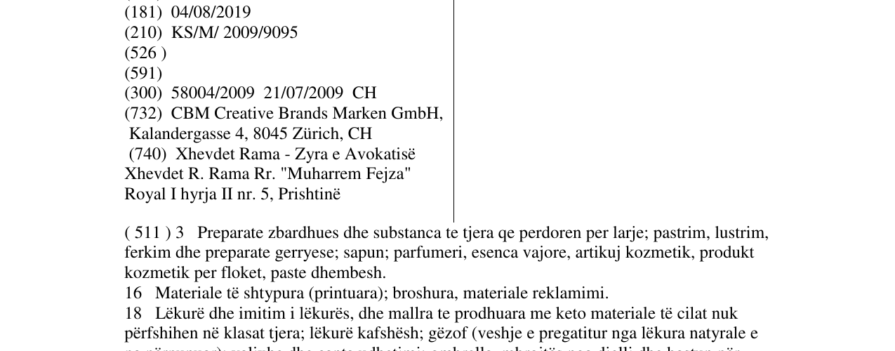 Zëri i markës FASHIONATION në buletin