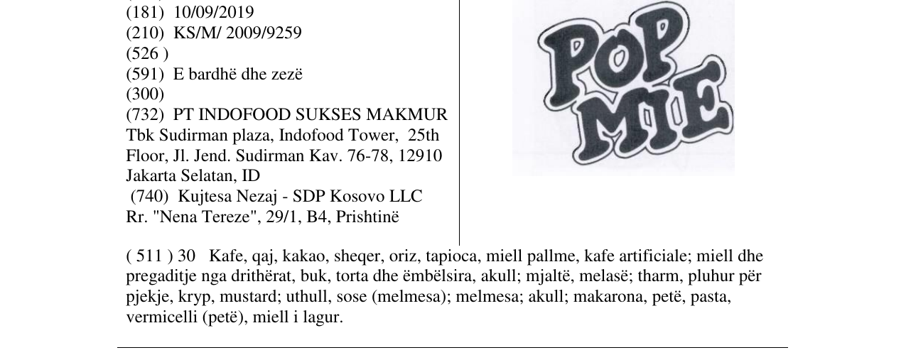 Zëri i markës PoP MIE në buletin