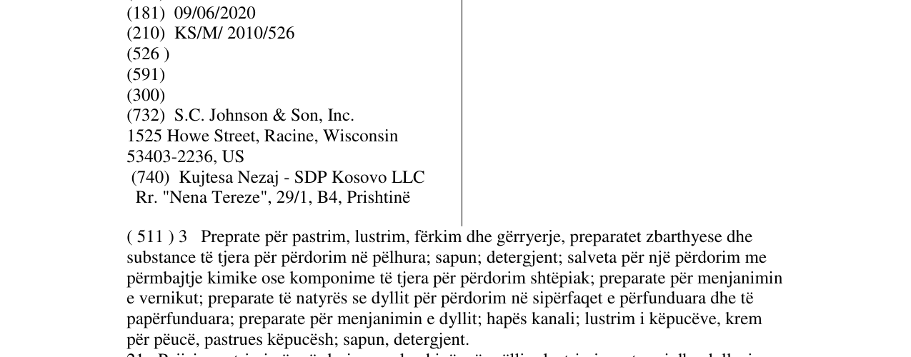 Zëri i markës PLEDGE në buletin
