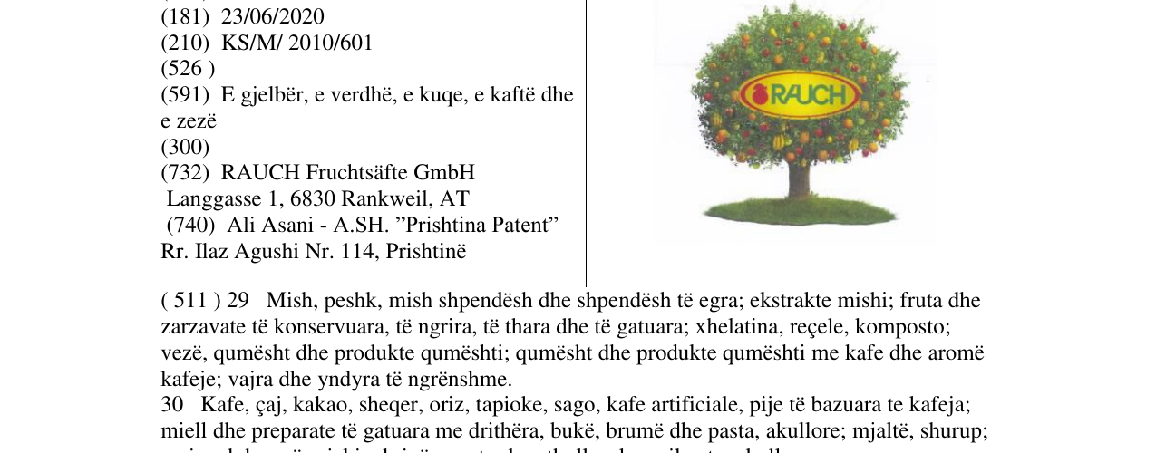 Zëri i markës Markë figurative në buletin