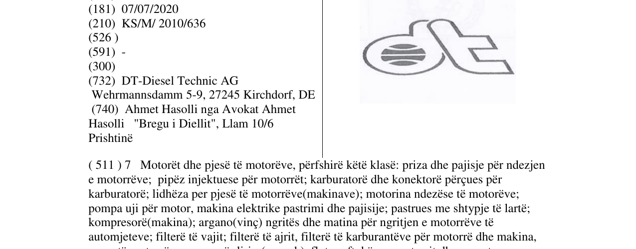 Zëri i markës dt në buletin