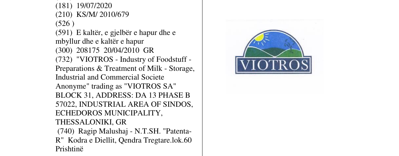 Zëri i markës VIOTROS në buletin