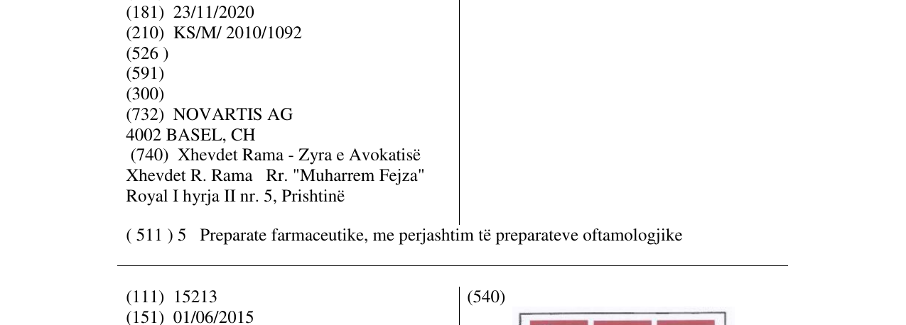 Zëri i markës BIVACYN në buletin