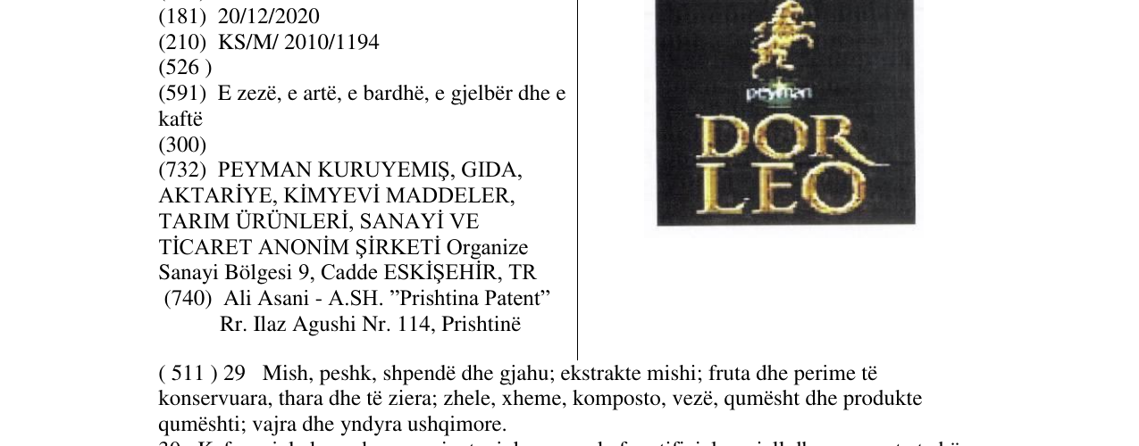 Zëri i markës DOR LEO në buletin