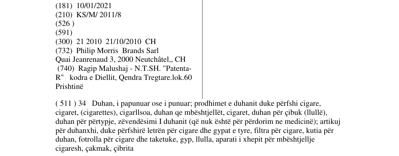 Zëri i markës DIAL A FLAVOR në buletin