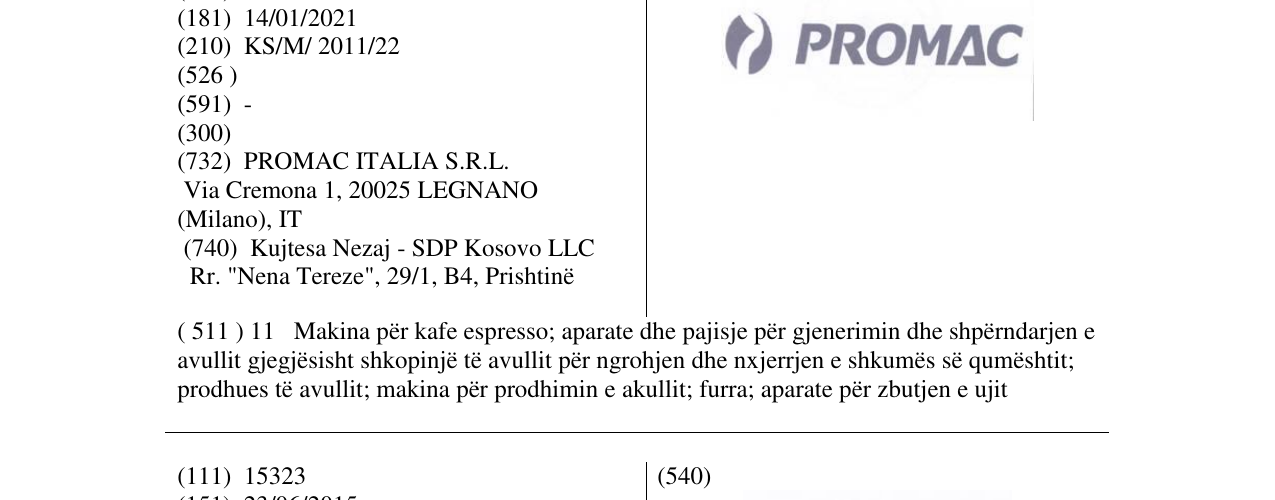 Zëri i markës PROMAC në buletin