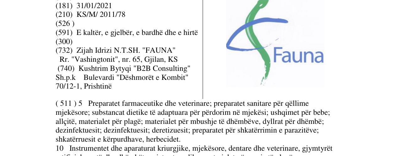 Zëri i markës Fauna në buletin