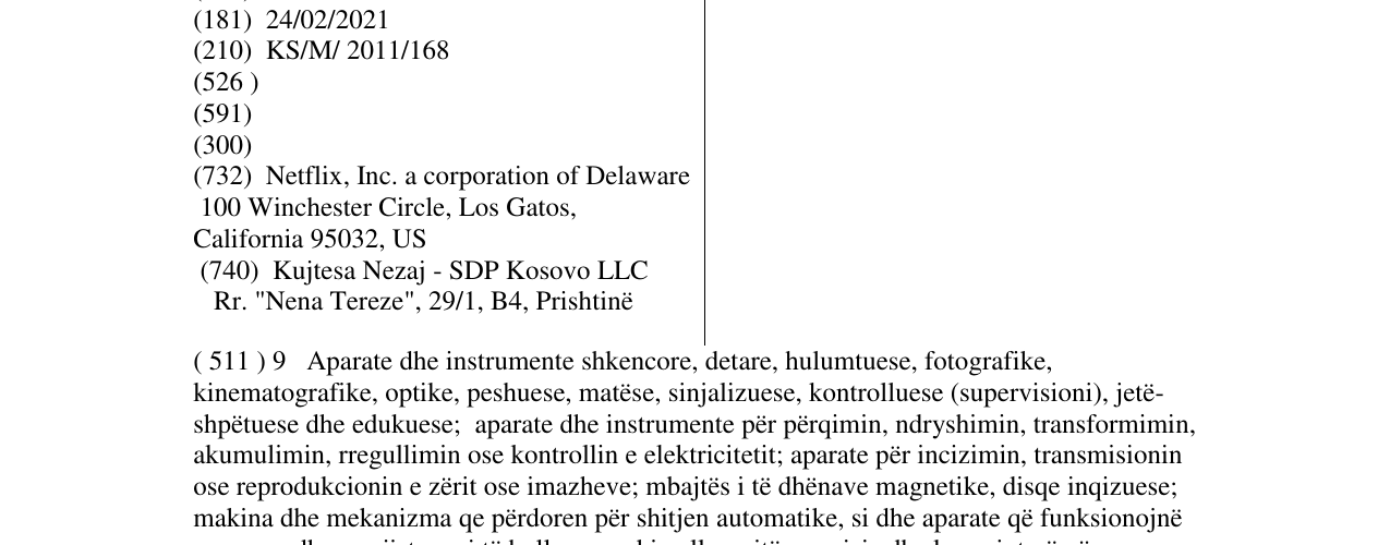 Zëri i markës NETFLIX në buletin