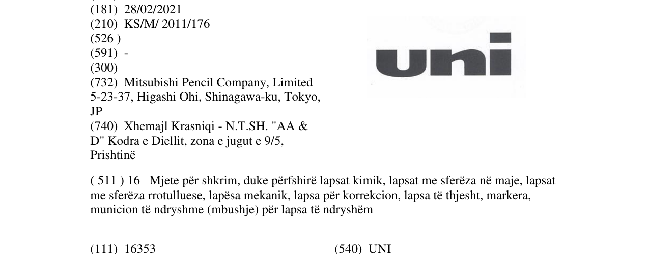 Zëri i markës uni në buletin
