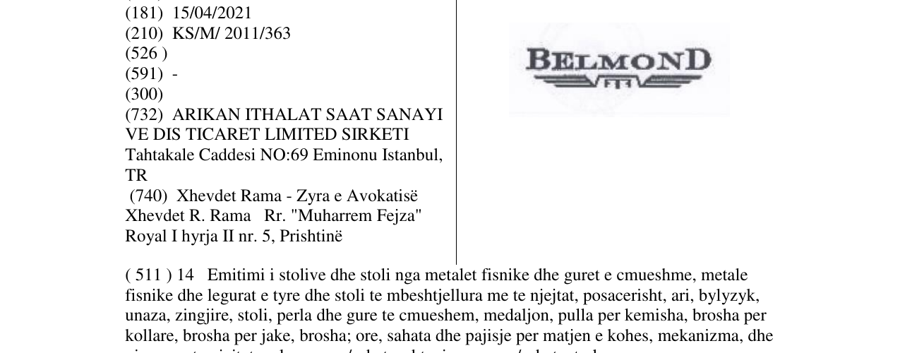 Zëri i markës BELMOND në buletin