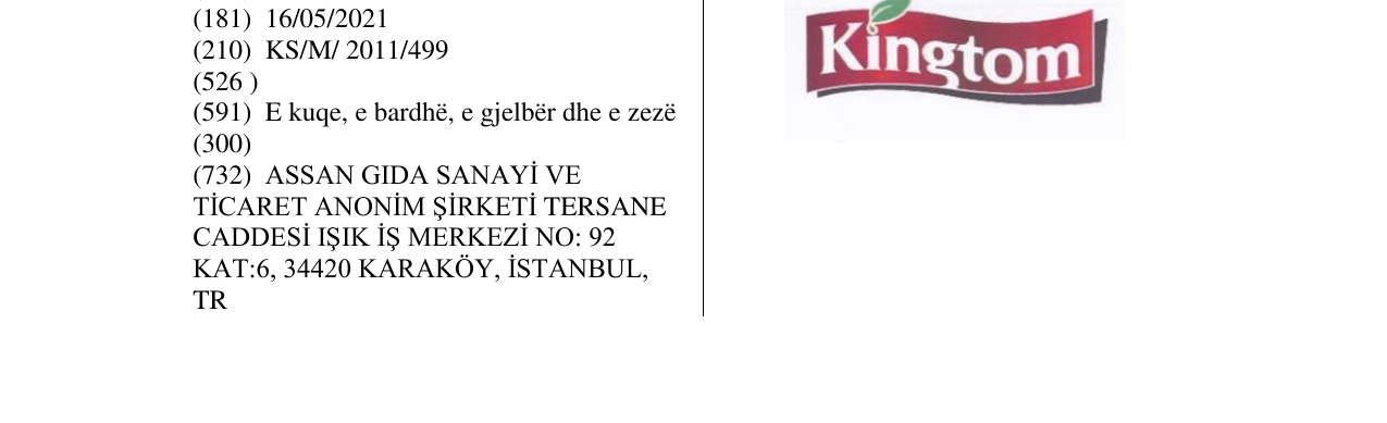 Zëri i markës Kingtom në buletin