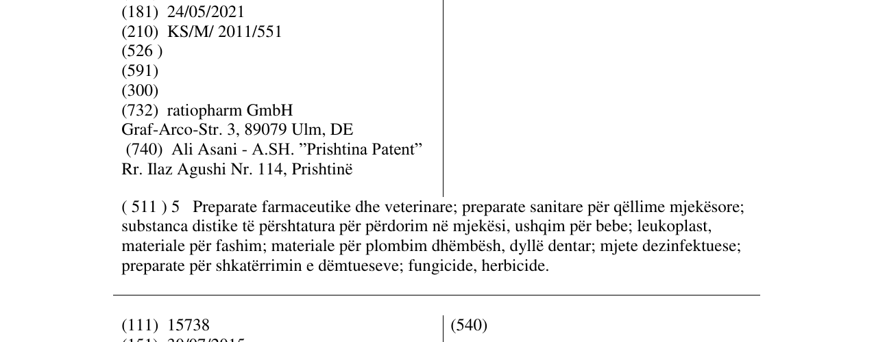 Zëri i markës EPORATIO në buletin