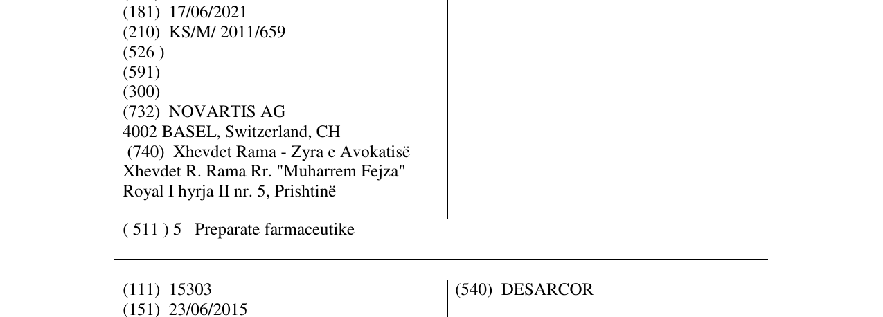 Zëri i markës XALEC në buletin