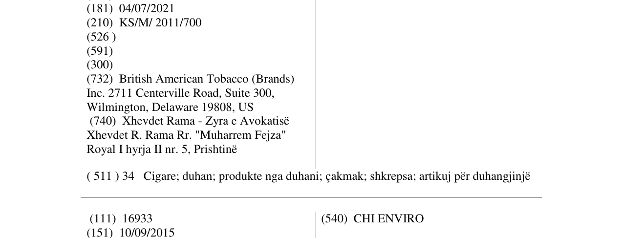 Zëri i markës KENT APEX në buletin