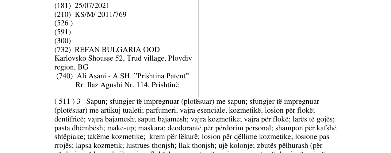 Zëri i markës REFAN në buletin