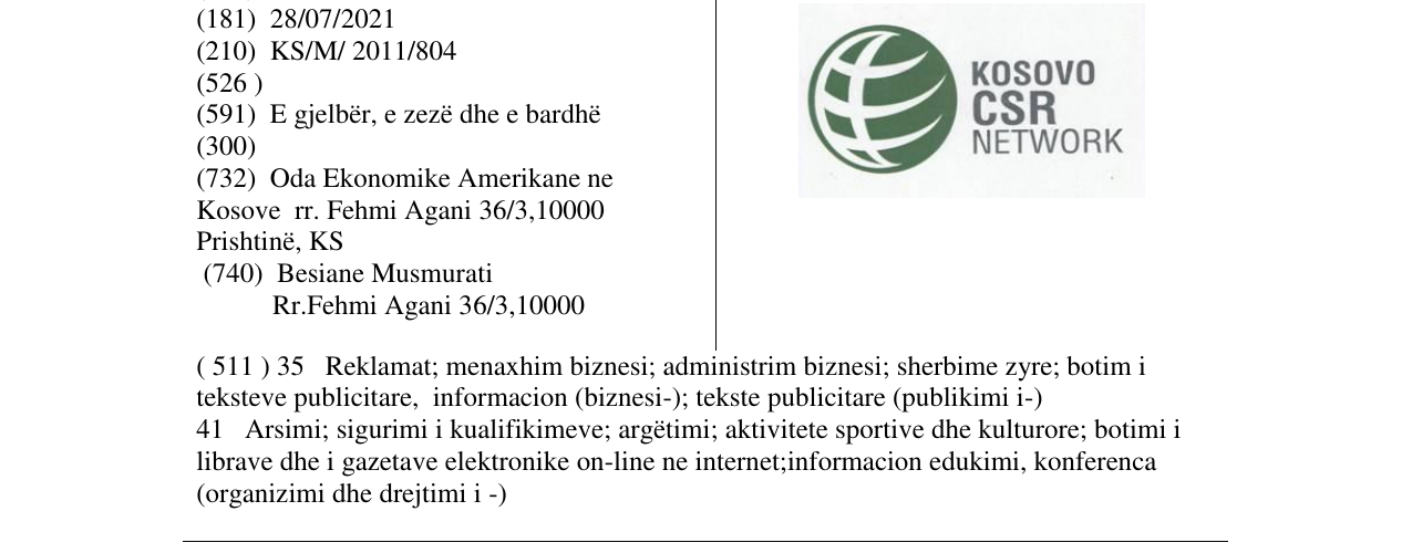 Zëri i markës KOSOVO CSR NETWORK në buletin