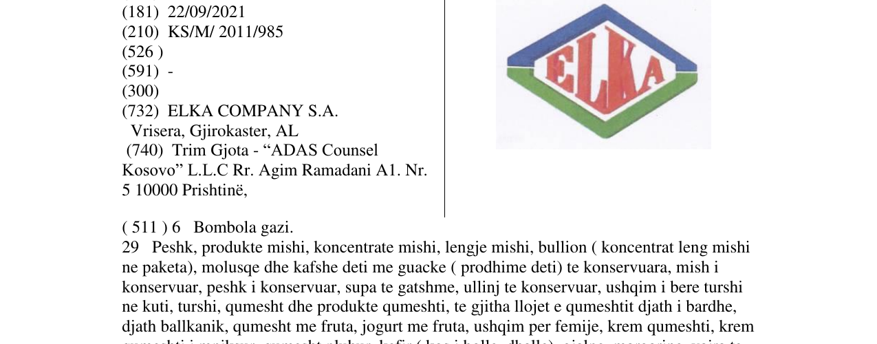Zëri i markës ELKA në buletin