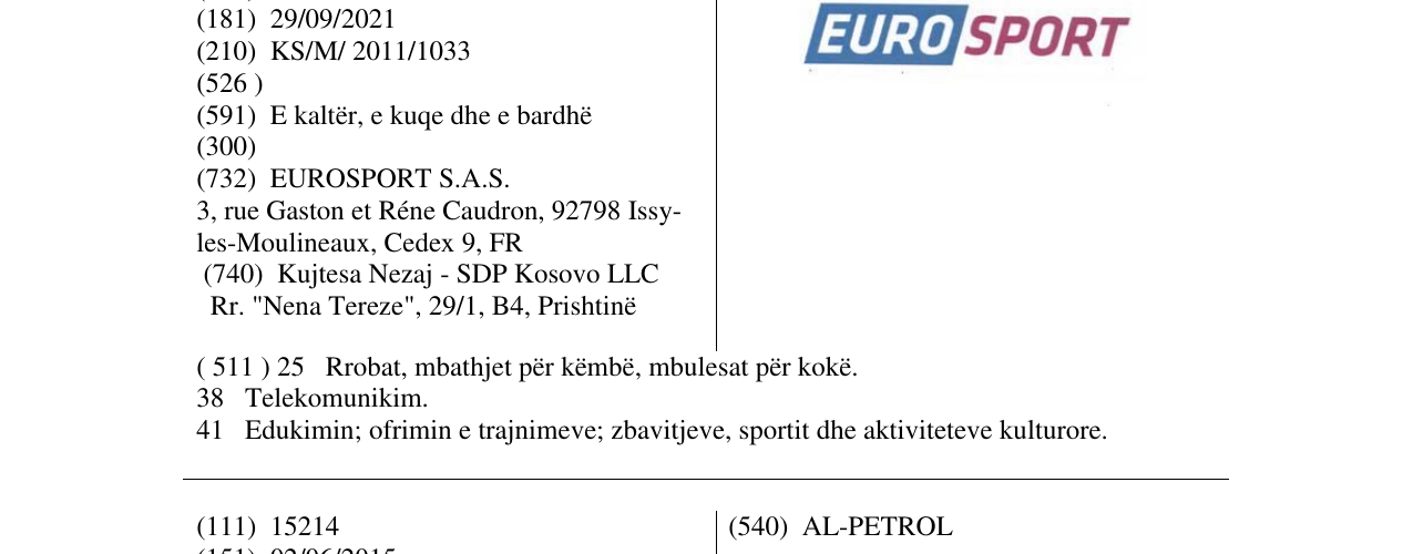 Zëri i markës EURO SPORT në buletin