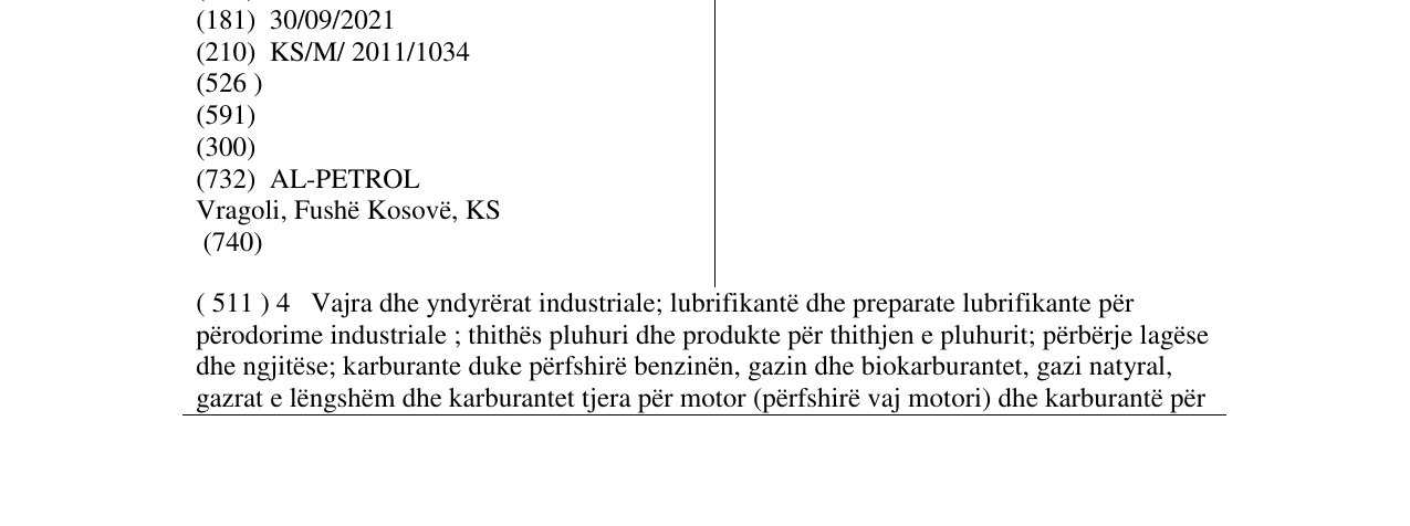Zëri i markës AL-PETROL në buletin