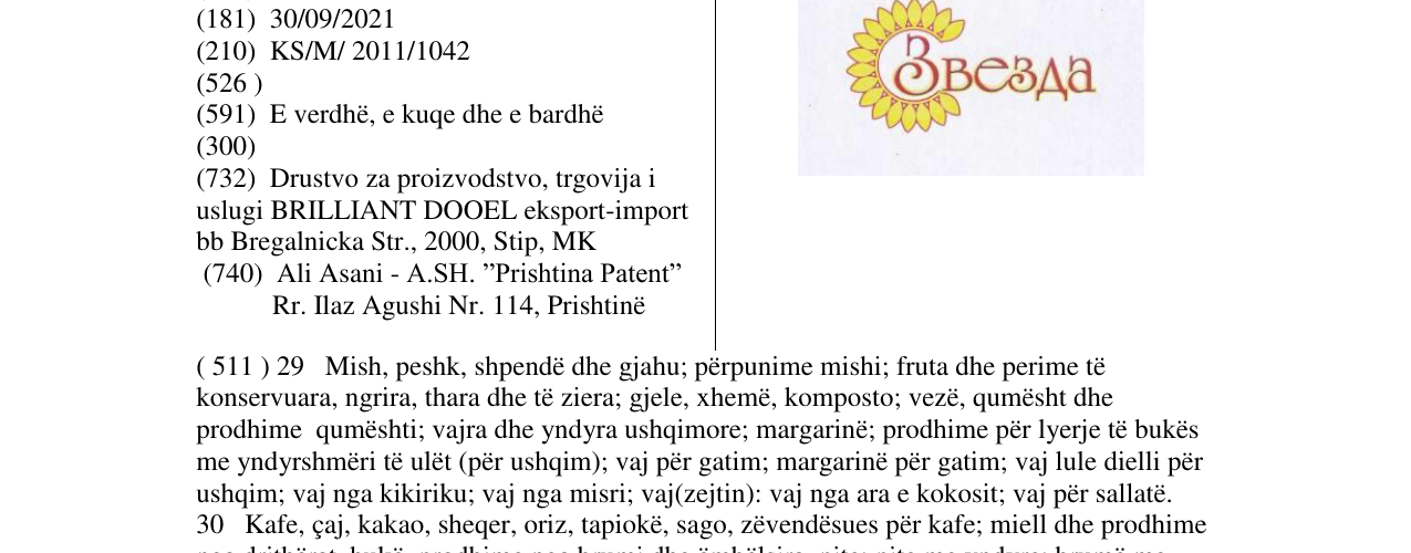 Zëri i markës Zvezda në buletin
