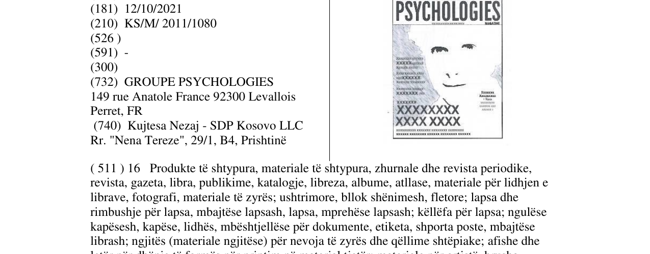 Zëri i markës PSYCHOLOGIES në buletin