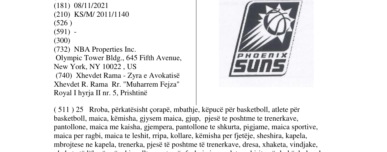 Zëri i markës PHOENIX SUNS në buletin