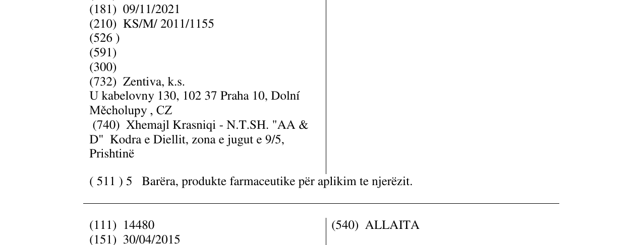Zëri i markës SECULACT në buletin