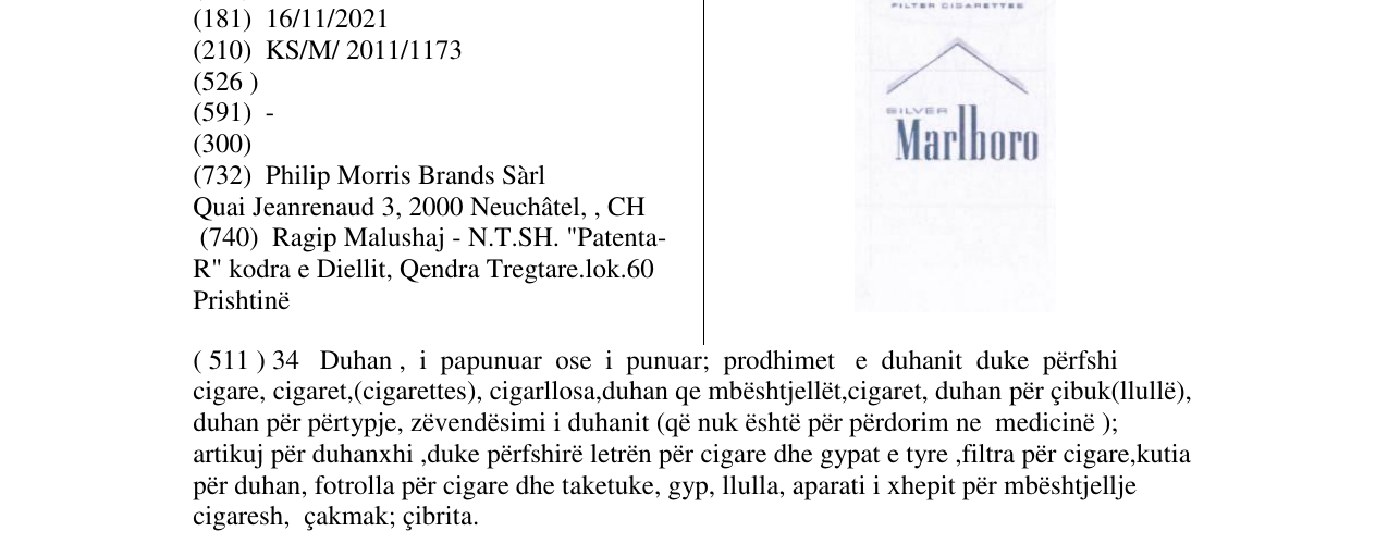 Zëri i markës Marlboro në buletin