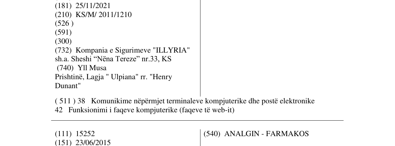 Zëri i markës illyriainsurance në buletin