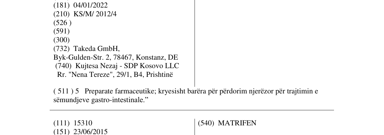 Zëri i markës CONTROLOC CONTROL në buletin
