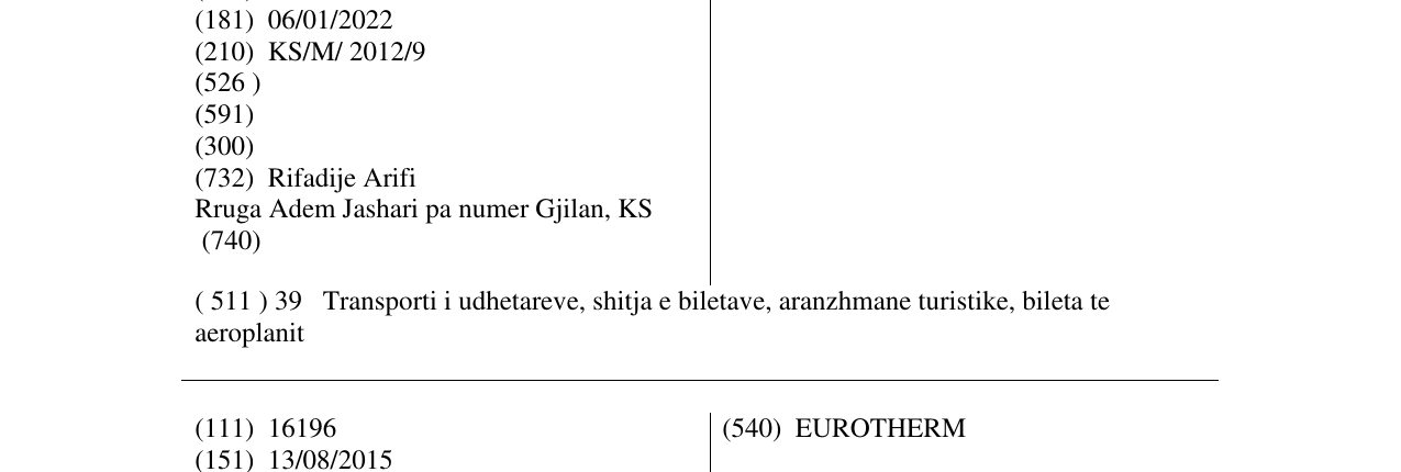 Zëri i markës KOSOVAFLY në buletin