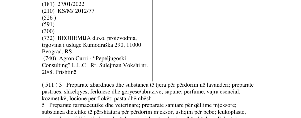 Zëri i markës POMPA në buletin