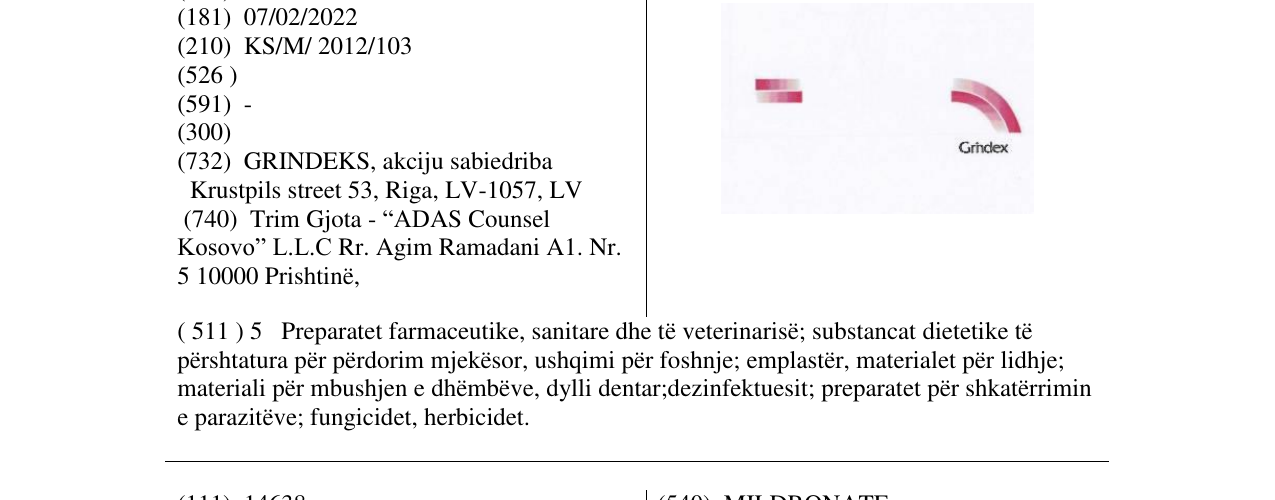 Zëri i markës Grindex në buletin