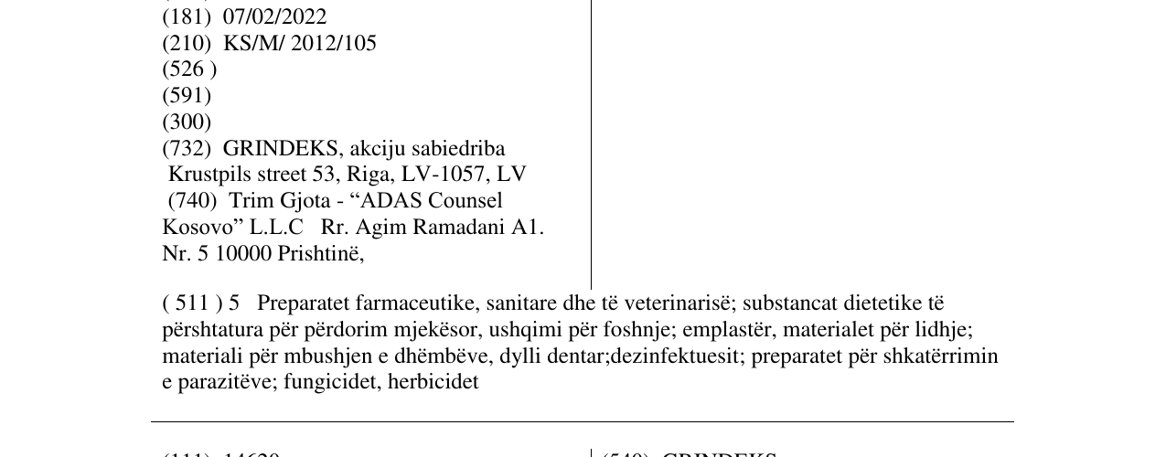 Zëri i markës Grindex në buletin