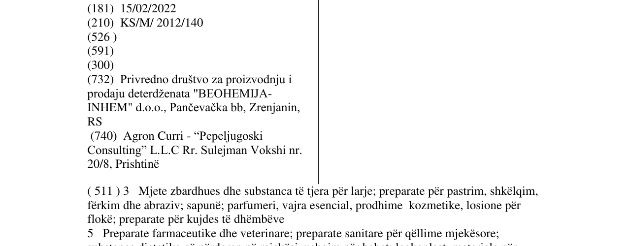 Zëri i markës TALAS në buletin