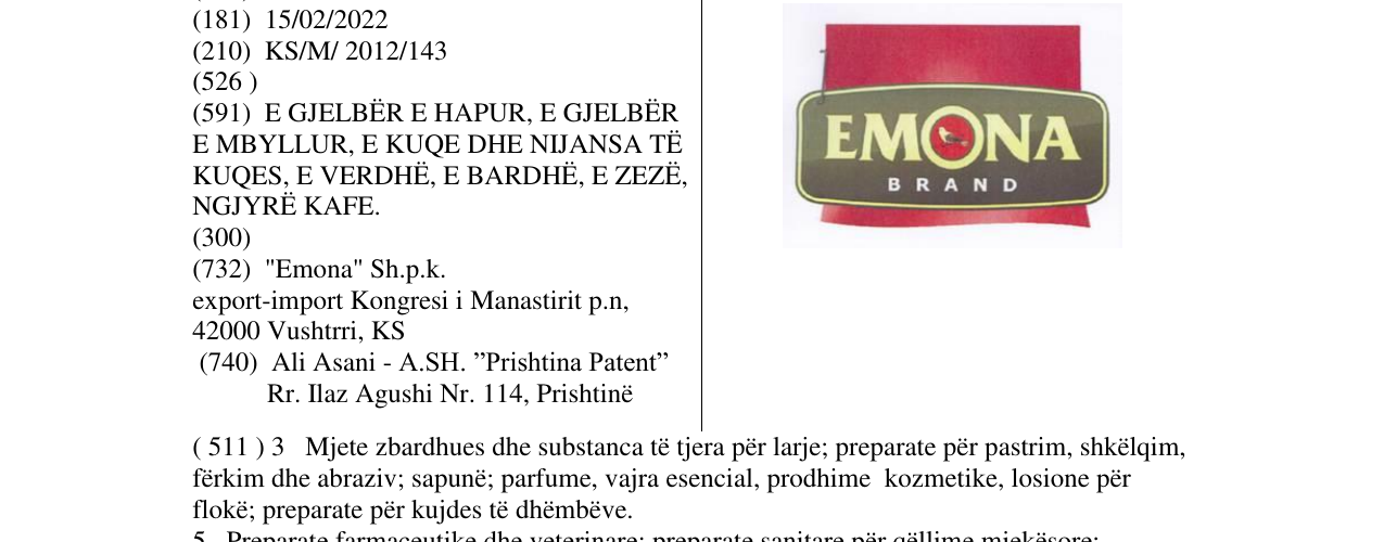 Zëri i markës EMONA BRAND në buletin